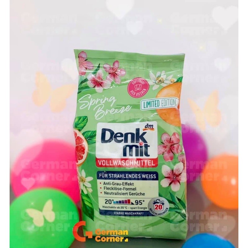 Bột giặt thơm DENKMIT ( hàng nhập Đức) gói 1,3kg