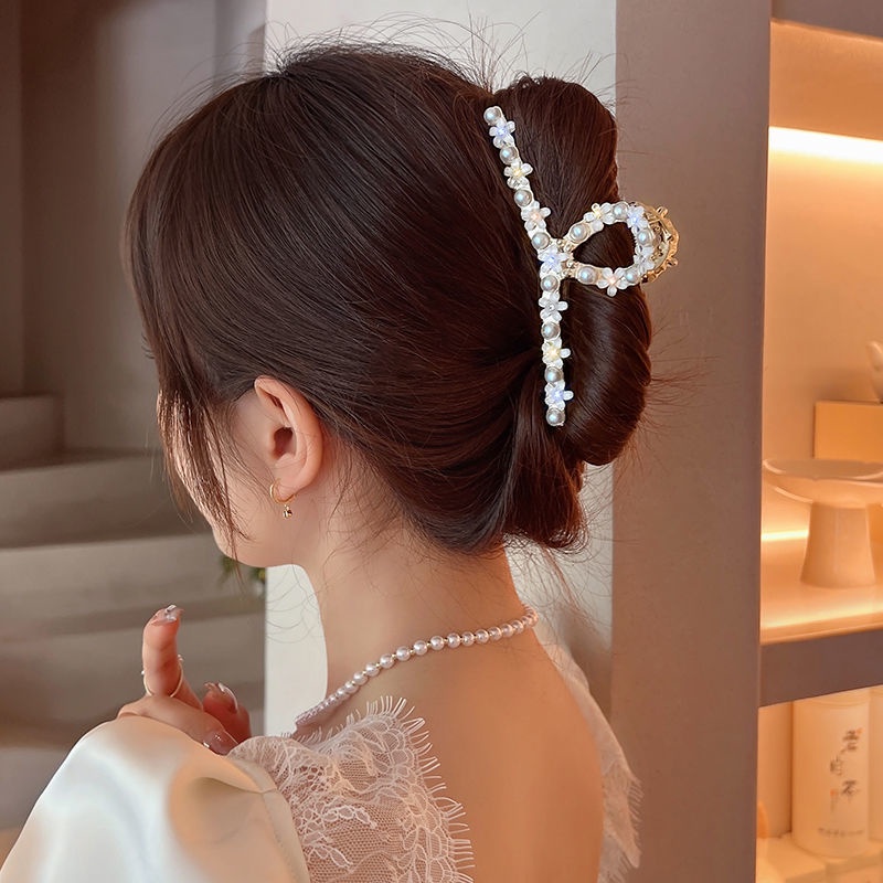 Kẹp Tóc Hình Hoa Lớn Đính Ngọc Trai Giả Xinh Xắn Thời Trang 2022 JP5