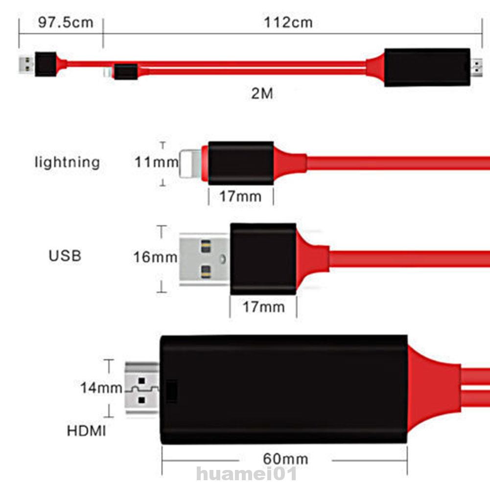 Dây Cáp Hdmi 2m 1080p 60hz Cho Iphone 7 8 Plus