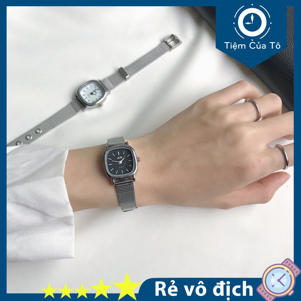Đồng hồ nữ đẹp chính hãng thương hiệu Jis mặt vuông dây kim loại văn phòng sang trọng | BigBuy360 - bigbuy360.vn