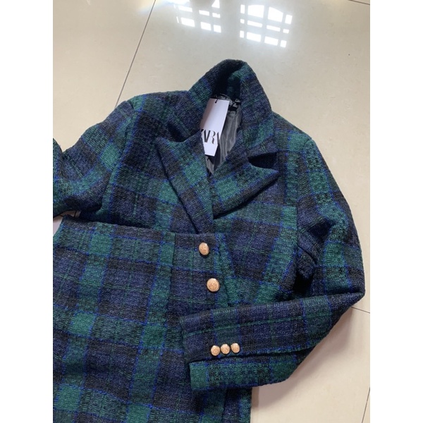 Set dạ kẻ caro XS