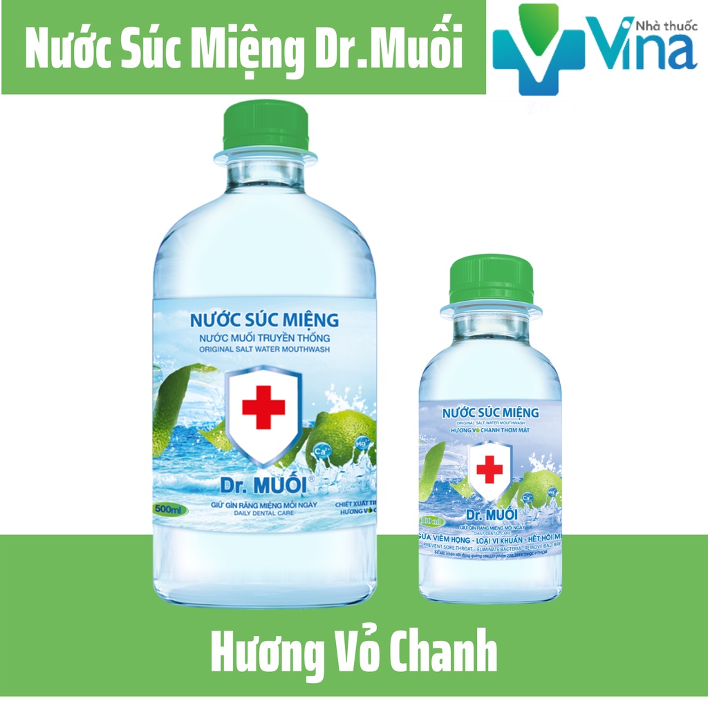 Nước Súc Miệng - Súc Họng Dr. Muối Hương Vỏ Chanh 500-1000ml