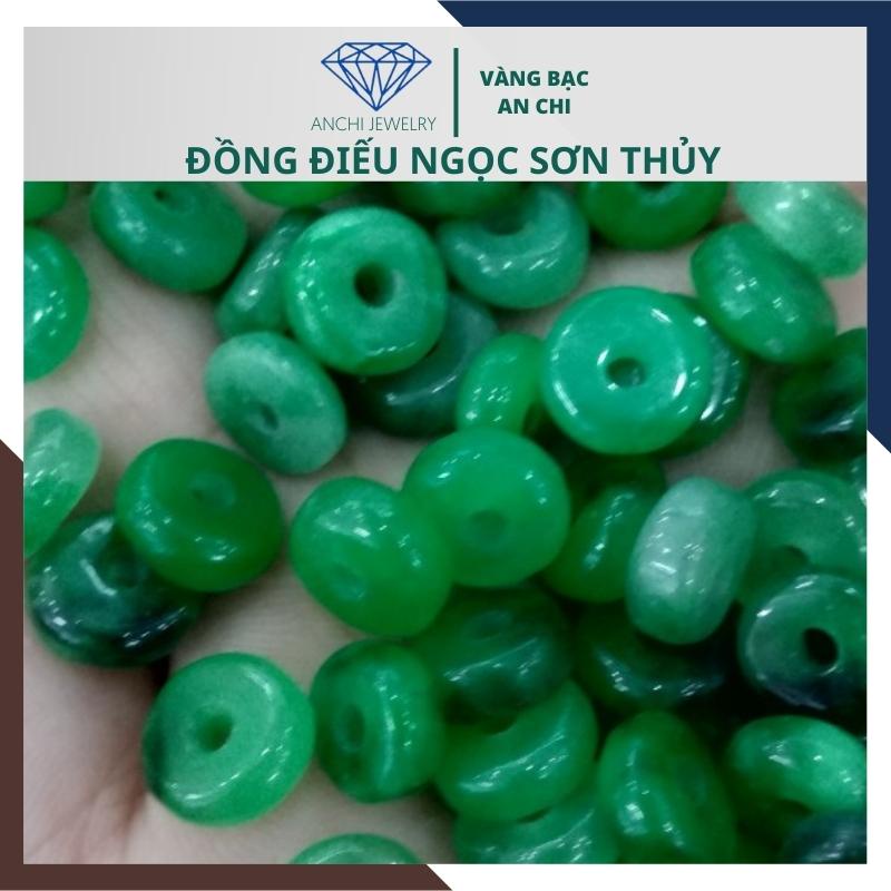 Đồng điếu đá sơn thủy làm vòng tay phong thuỷ mệnh mộc / hỏa