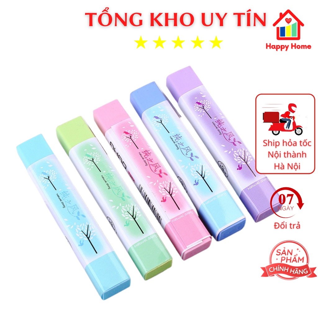 Gôm, cục tẩy bút chì thanh dài tiện dụng nhiều hình dễ thương cho bé Happy Home