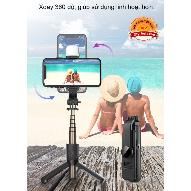 Gậy chụp ảnh tự sướng selfie CYKE CL10S có ánh sáng