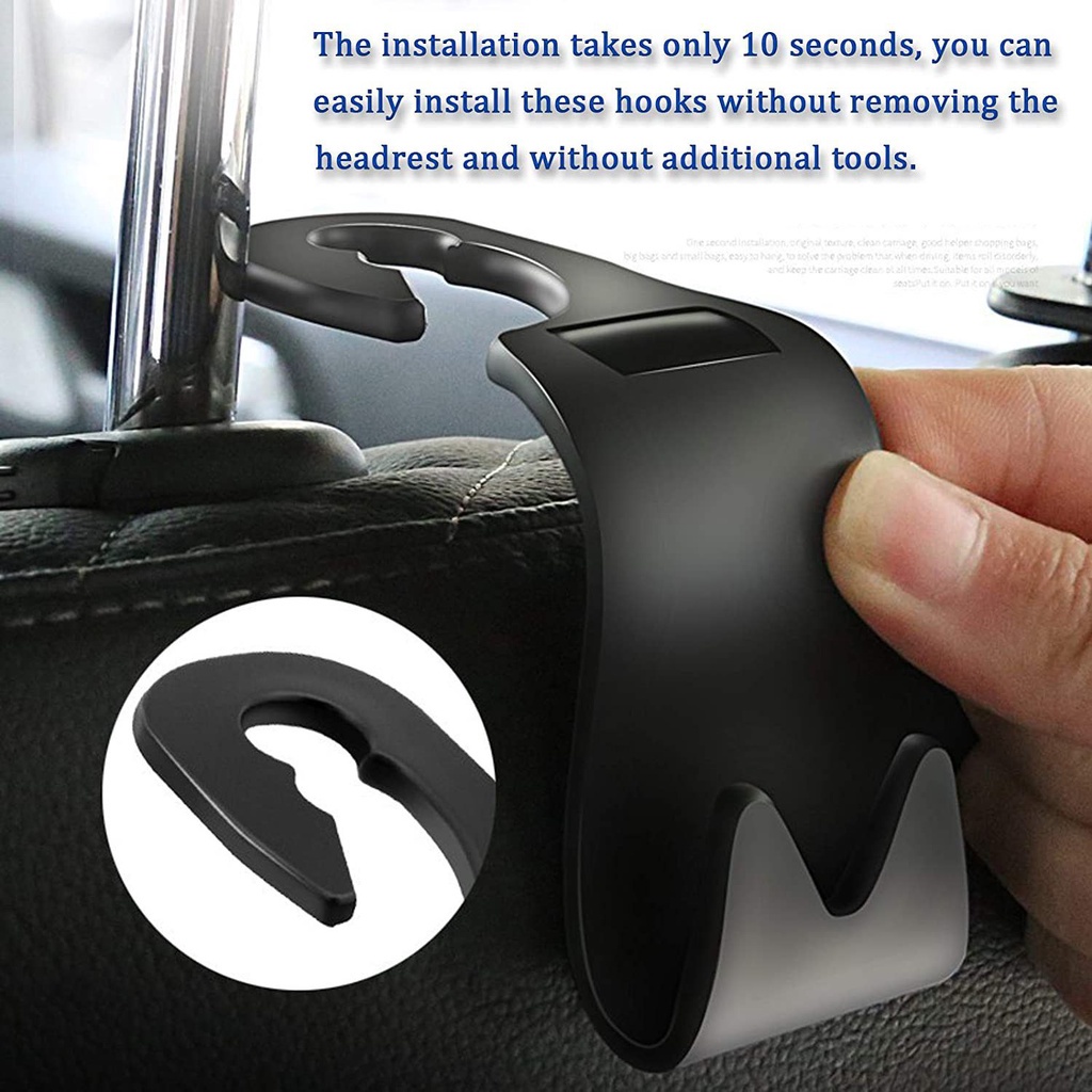 Set 4 Móc Treo Đồ Gắn Lưng Ghế Xe Hơi Đa Năng Tiện Dụng
