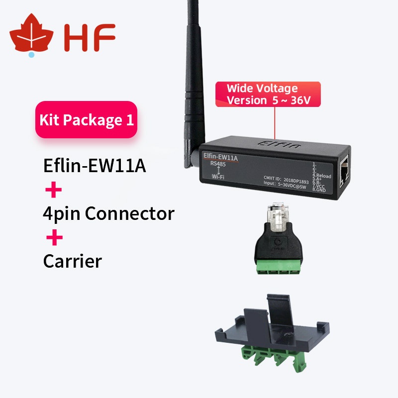 Ăng Ten Không Dây HF Elfin-EW11A-0 5~36V TPC IP RJ45 RS485 Sang WIFI