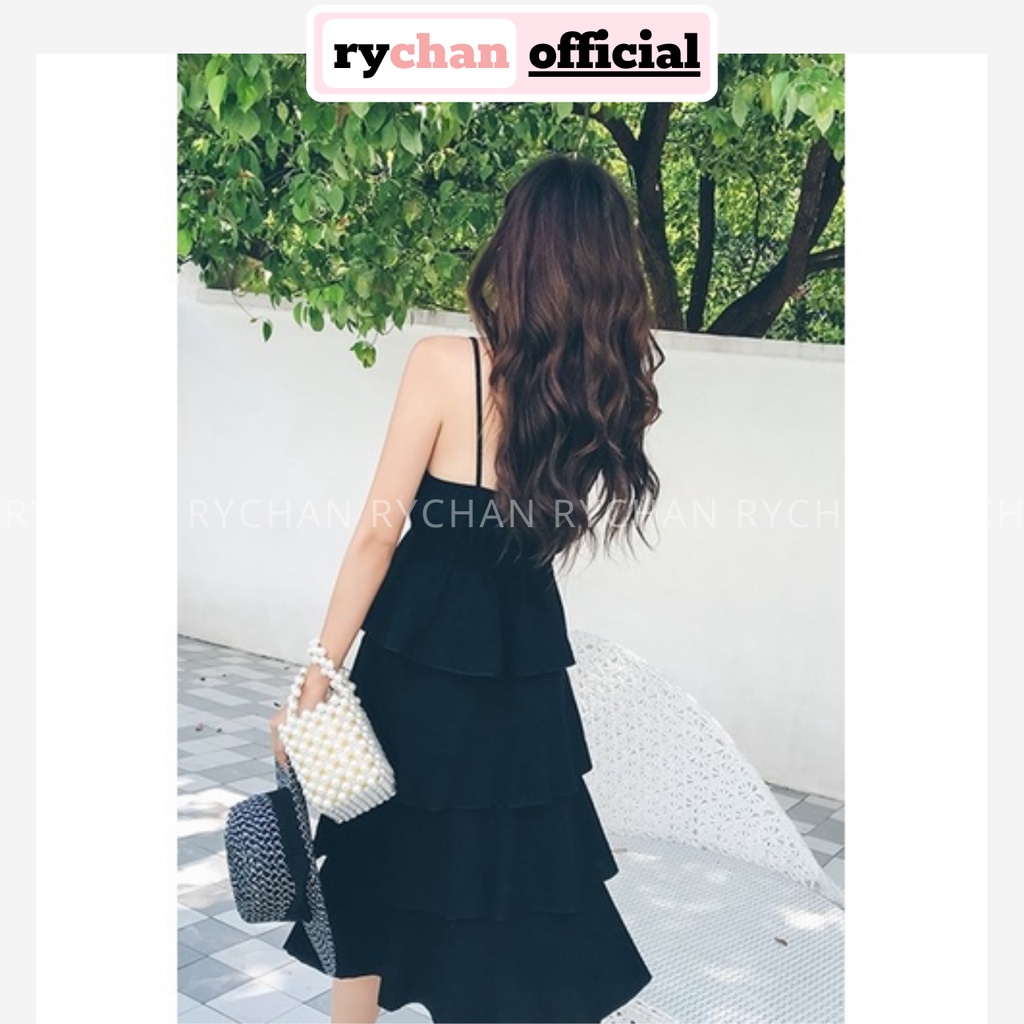 DX695 - Đầm Xòe Hai Dây Nhiều Tầng Đi Du Lịch Biển