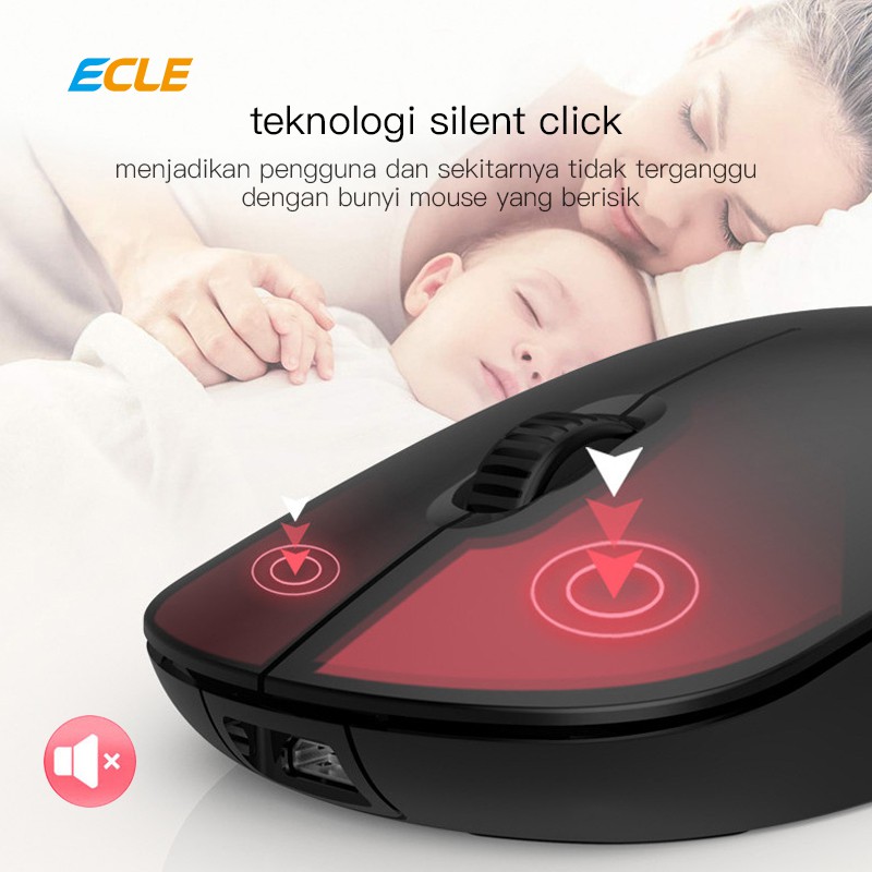 Chuột Không Dây Ecle 2.4g Đen | BigBuy360 - bigbuy360.vn