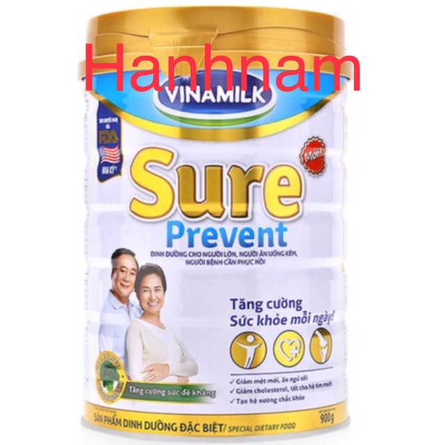 sữa sure prevent hộp 900g ( date 2021)