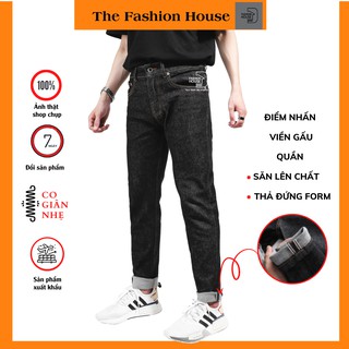 Quần jean nam đen muối tiêu quần bò nam đen muối tiêu quần jean chất bò quần jean nam cao cấp The Fashion House M018