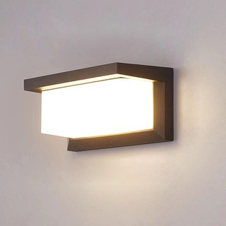 MM084 - Đèn gắn tường chống nước ngoài trời Đèn tường hình chữ nhật IP 084, nhôm đúc có mái che