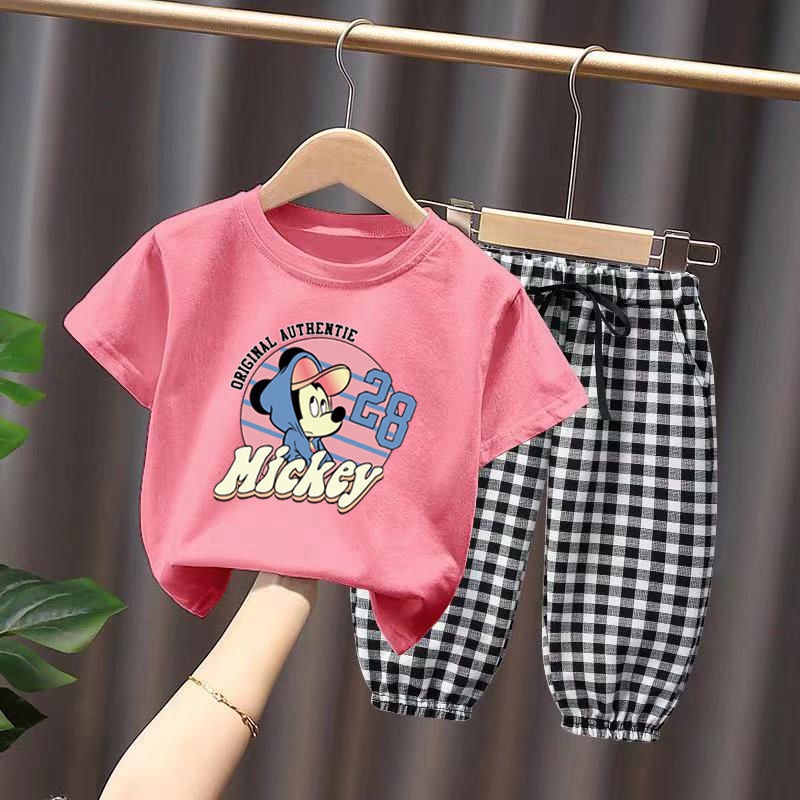 Set Áo Thun Ngắn Tay Và Quần Dài Chống Muỗi Thời Trang Hàn Quốc Cho Bé