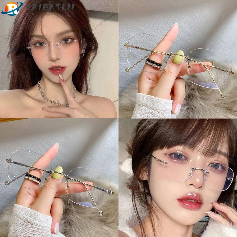 Mắt Kính Gọng Vuông Kim Loại Không Viền