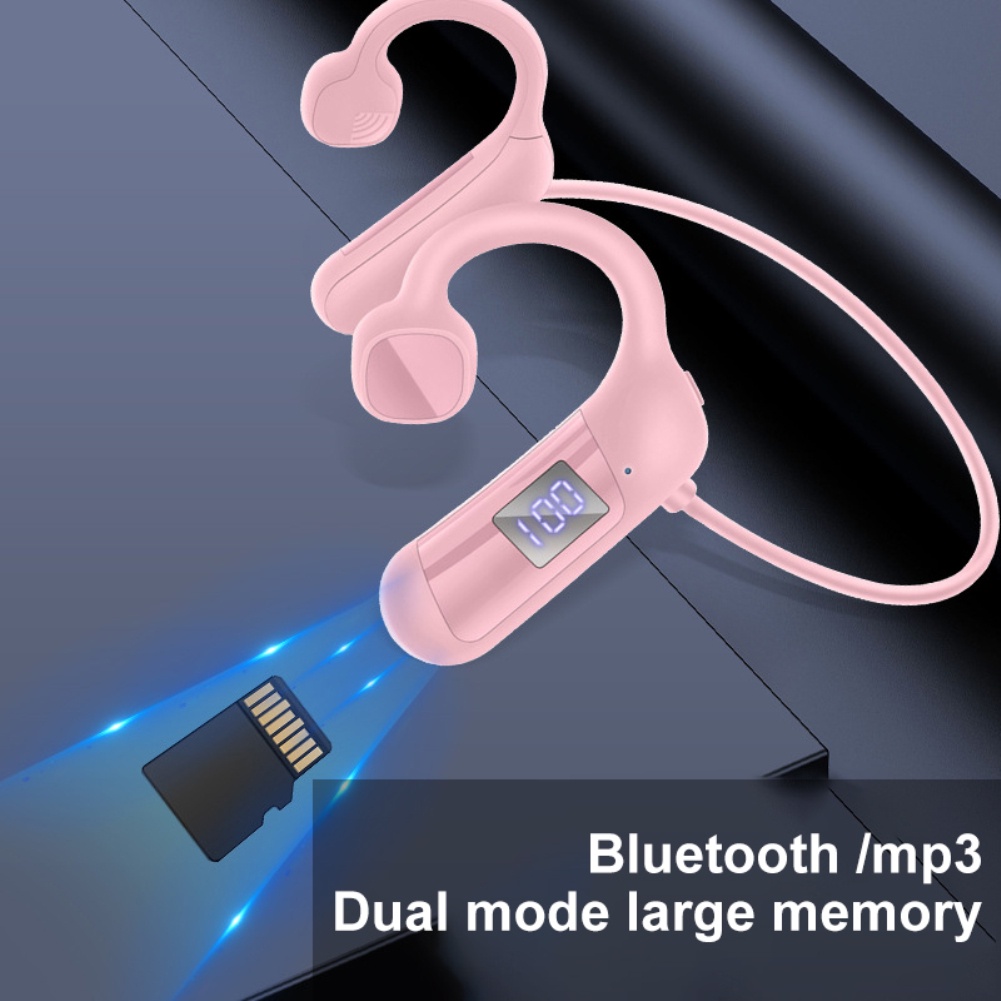 Tai nghe Bluetooth không dây 5.0 với màn hình nguồn kỹ thuật số Akz-g1 Tai nghe dẫn truyền xương chống nước hỗ trợ thẻ Tf