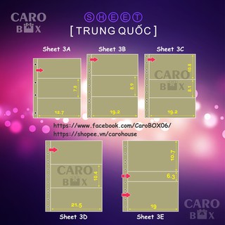 (Có Sẵn) SHEET TRUNG QUỐC (Loại 3, 4, 6, 8, 9 Ô) - Bìa Nhựa Đựng Hình
