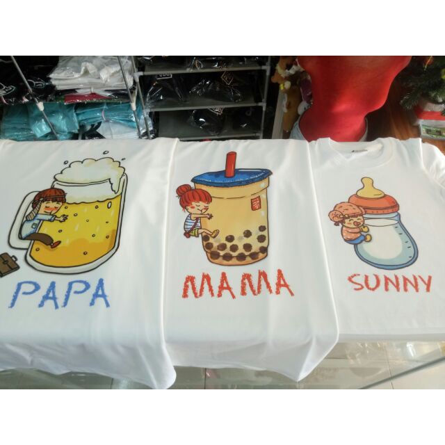 SALE- áo thun cặp đôi gia đình chibi trà sữa dễ thương (in tại shop) - mẫu áo HOT