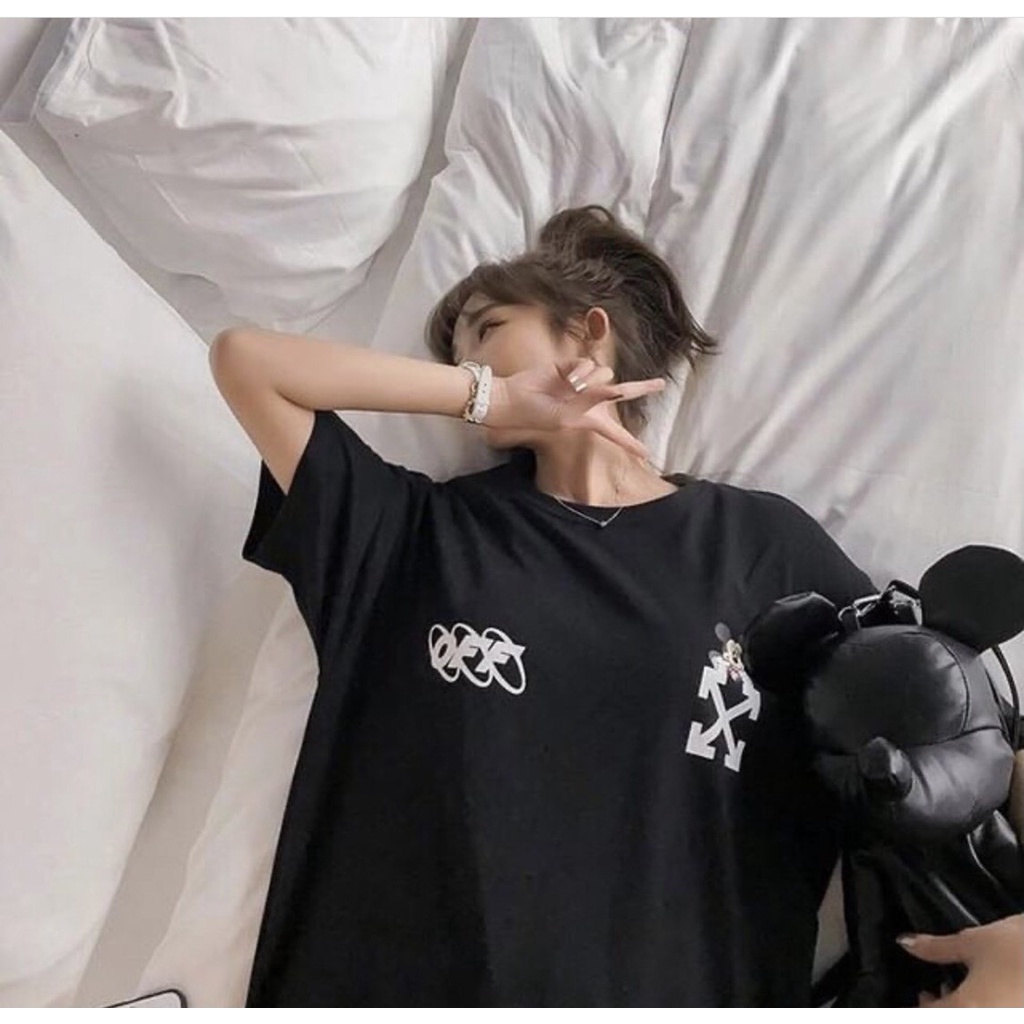 Áo thun tay lỡ in chữ WHITE form thụng chất liệu cotton (CT)