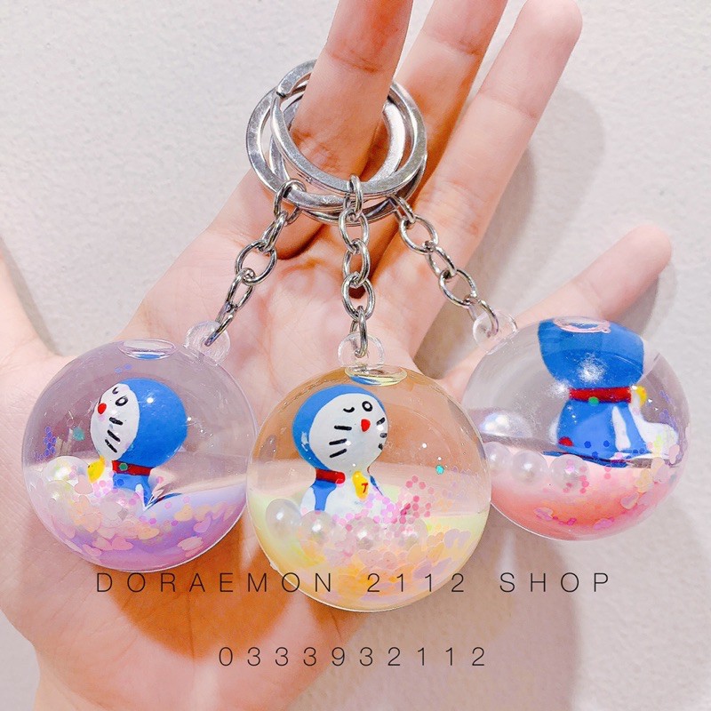 Móc khoá ly trà sữa Doraemon (có nước)