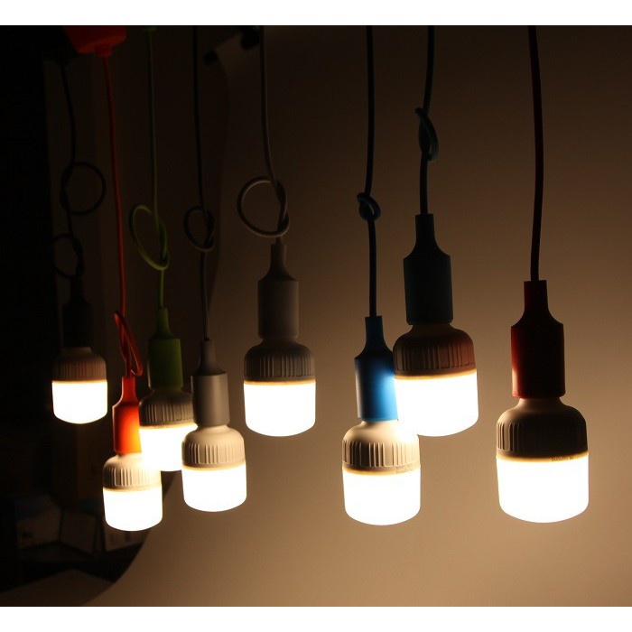 Bộ 8 dây đèn thả trang trí bóng led búp trụ 25w