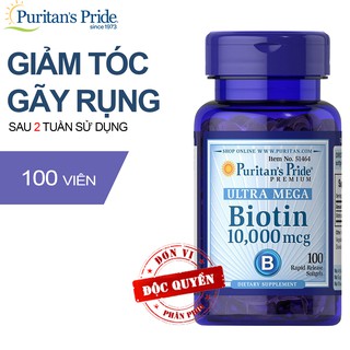 [Puritan's Pride] Viên uống làm đẹp tóc và da Biotin 10000mcg- 100 viên nhập khẩu Mỹ