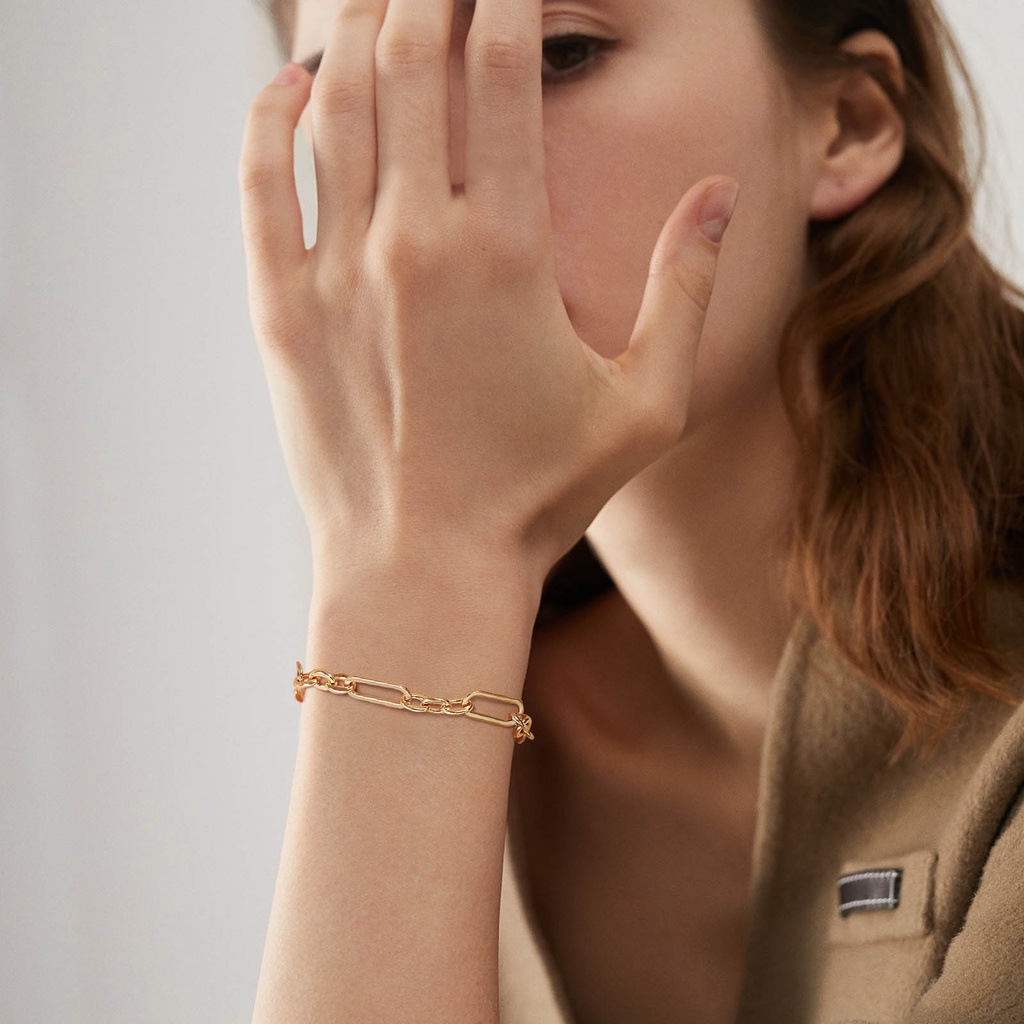 Vnox Vòng Tay Dạng Chuỗi Mạ Vàng Thời Trang Dành Cho Nữ