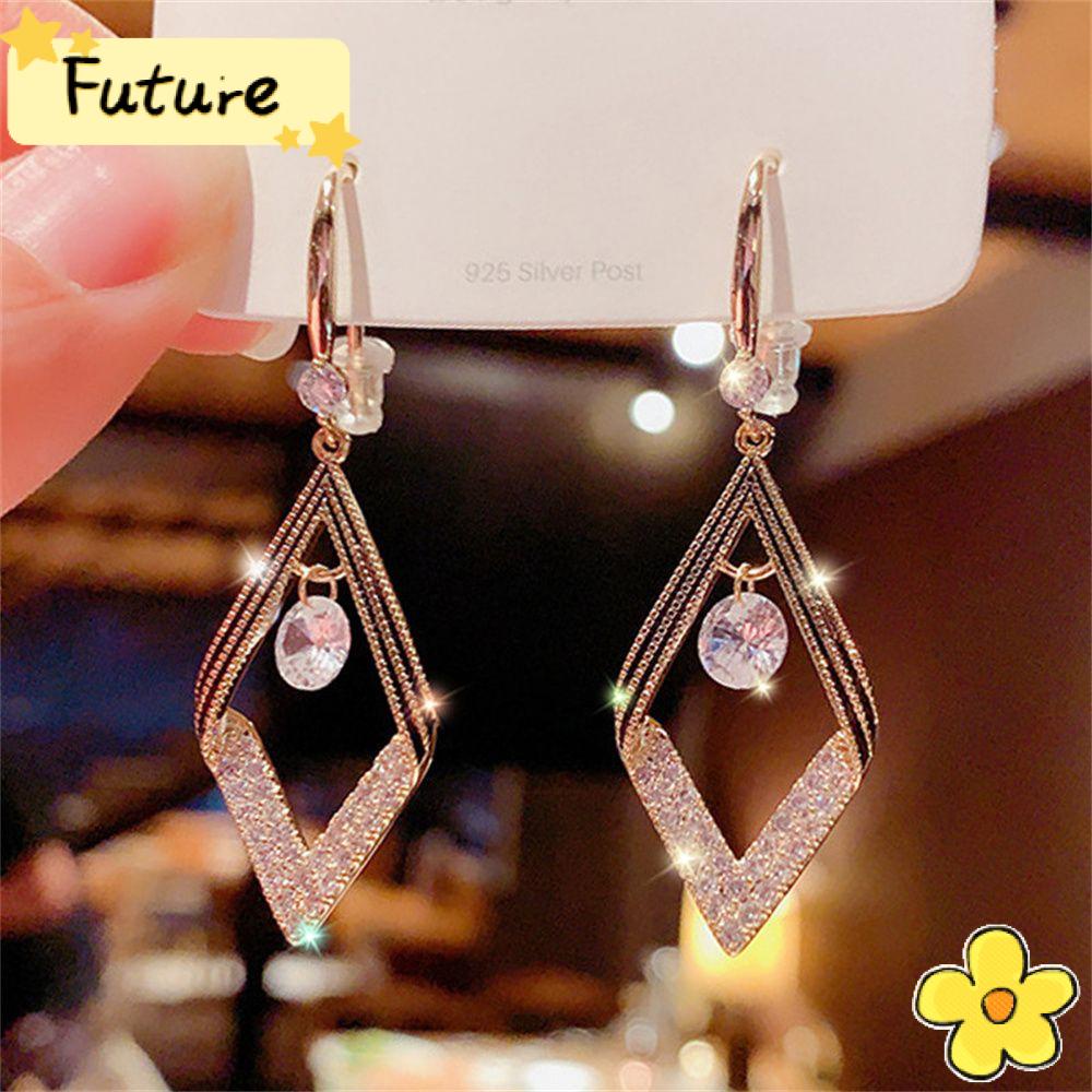 FUTURE Wedding Oversized Earring Women Zircon Dangle Drop Earrings Butterfly Owl Party Jewelry Imitation Pearl Fashion Korean Stud Earrings