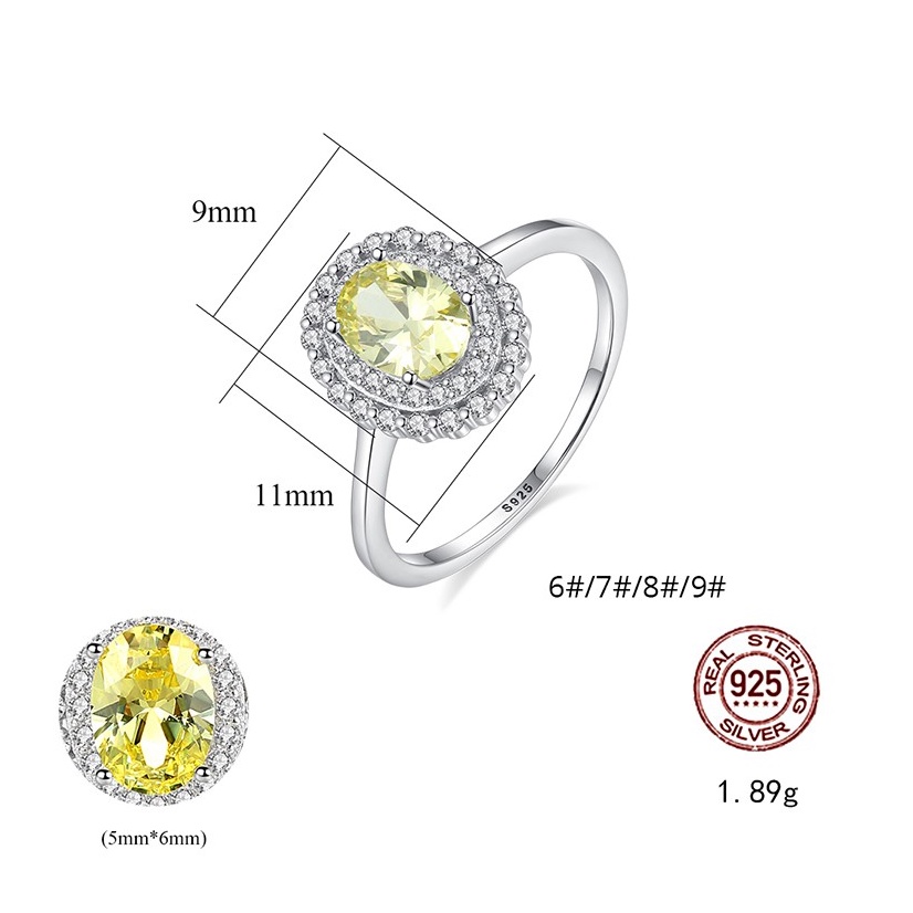 Nhẫn Bạc Nữ Đá Màu Vàng Sang Trọng Qúy Phái N2397 - Bảo Ngọc Jewelry