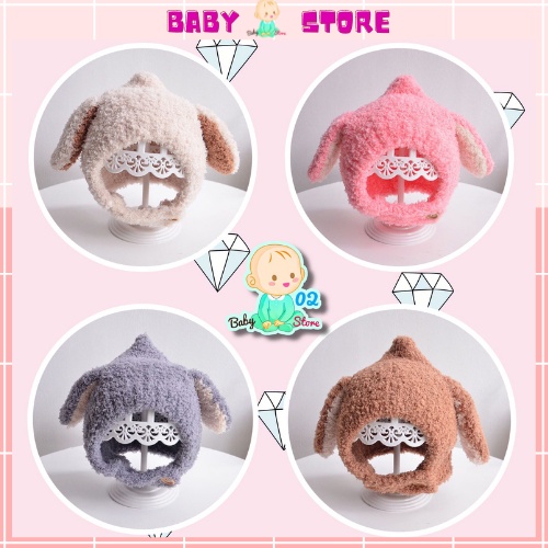 Mũ lông cừu tai thỏ cực xinh cho bé (6m-3 tuổi)