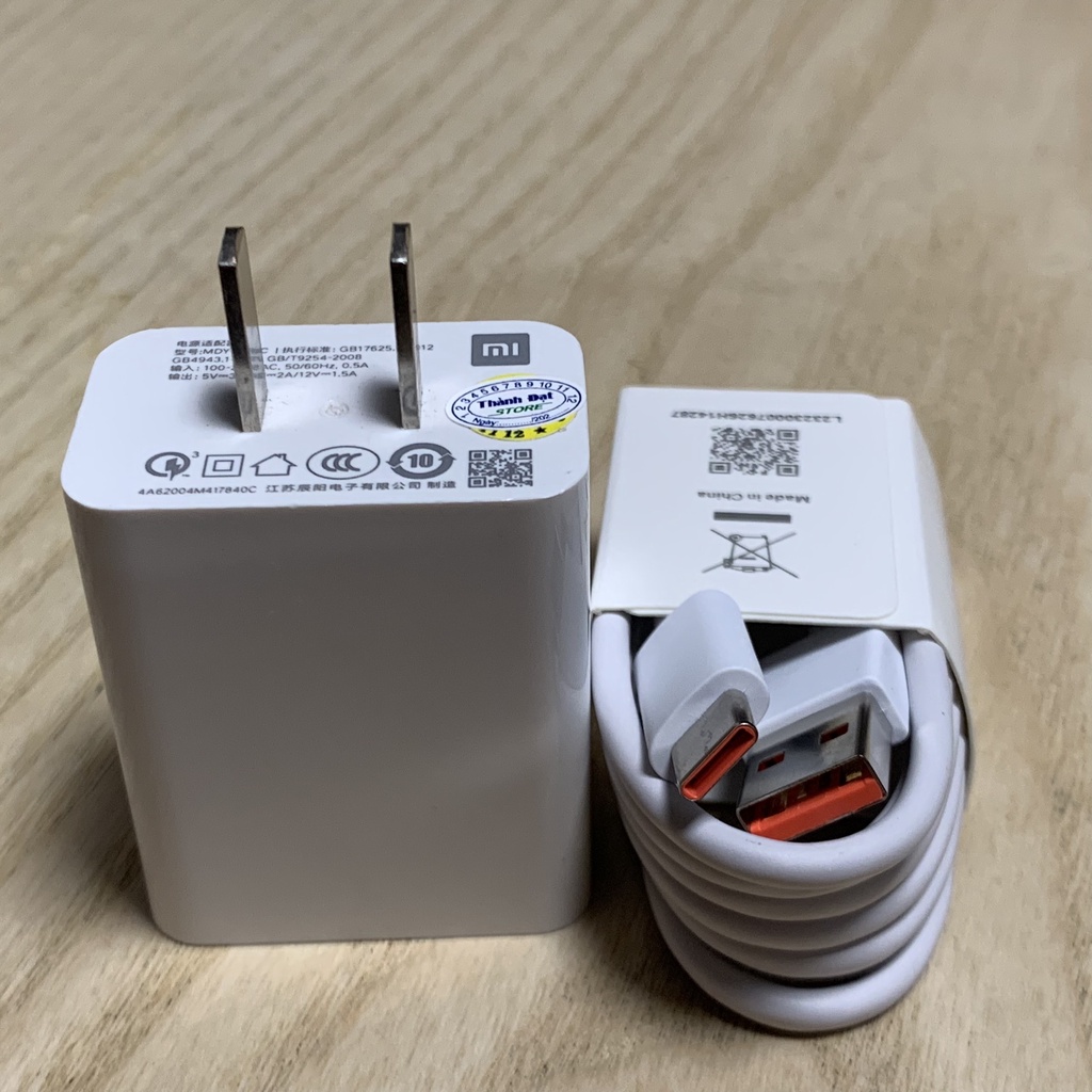 Bộ sạc nhanh zin, chính hãng Xiaomi 18w, 22.5W, 27W, 33W, 65w: Củ sạc nhanh+ Dây sạc Xiaomi 3A,6A phù hợp mọi máy Xiaomi