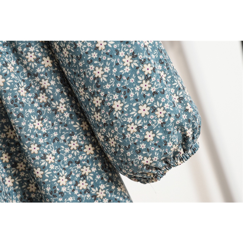 Đầm Chiffon Chữ A Tay Dài In Họa Tiết Hoa Phong Cách Hồi Giáo Thời Trang Cho Nữ