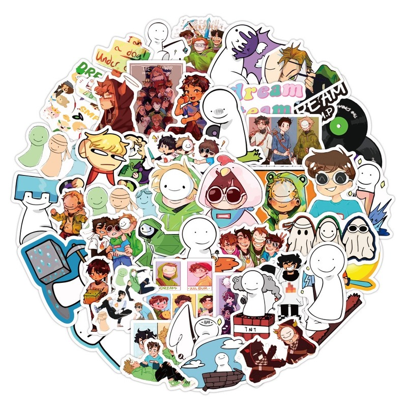 Bộ 50 Miếng Dán Hình Dream Smp Chống Thấm Nước Cho Đồ Chơi