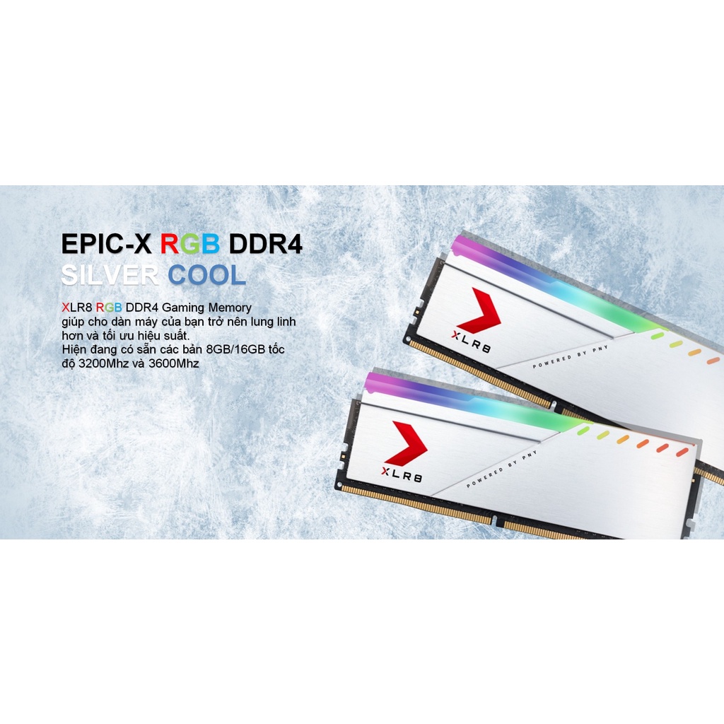 Ram 8GB 3200MZ XLR8 GAMING EPIC-X RGB SILVER, new, bh chính hãng 36 tháng