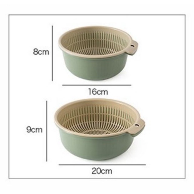Rổ kèm thau rửa rau củ quả 2 lớp tiện dụng SIGO