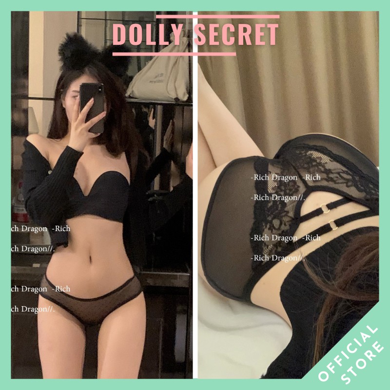 Quần lót xuyên thấu ren mềm phối dây phía sau sexy gợi cảm loại cao cấp cho nữ DOLLY SECRET QL039