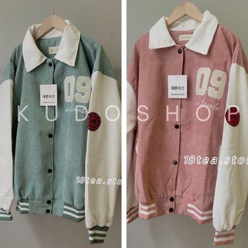 Áo bomber dài tay họa tiết số 09 unisex KUDOSHOP Áo khoác nhẹ thiết kế phom rộng chất nhung dày dặn