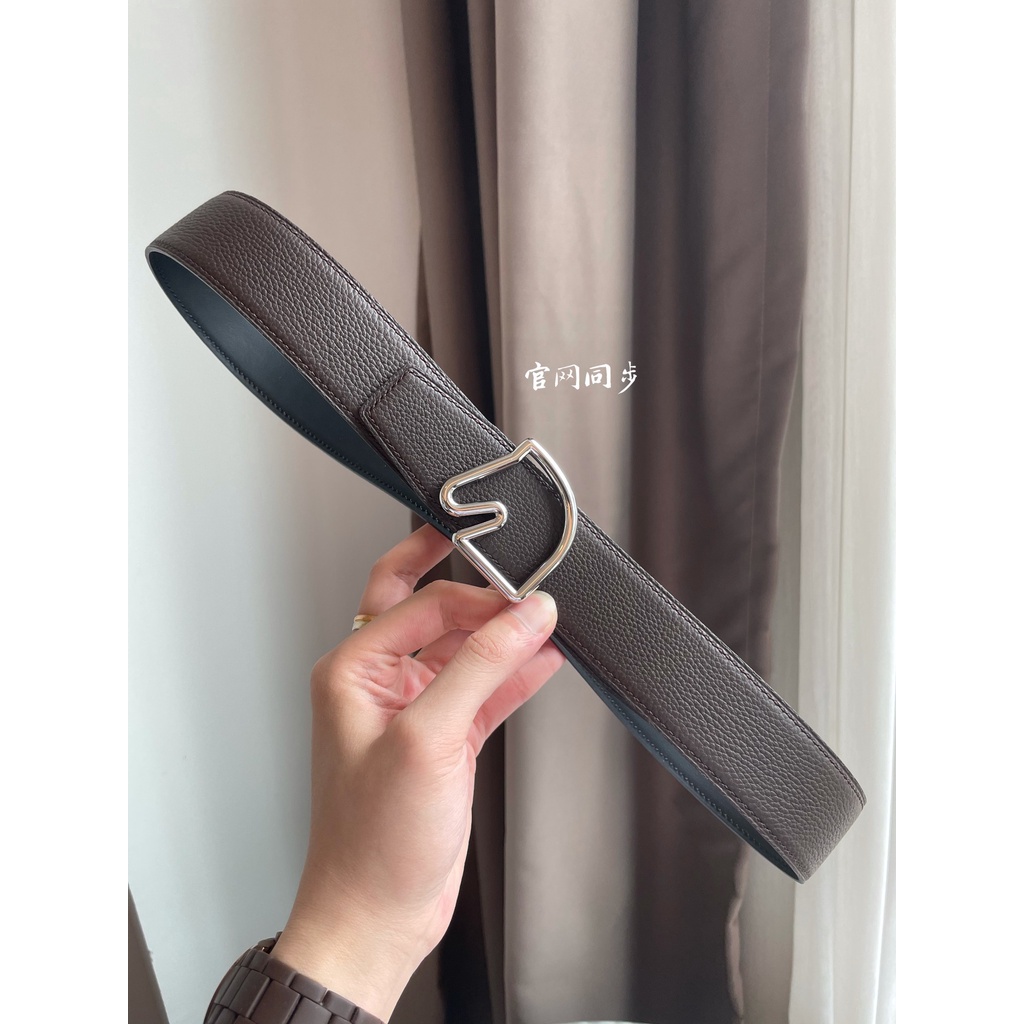 Thắt lưng da thật thương hiệu cao cấp Hermes HM thiết kế khóa kim loại hình đầu ngựa