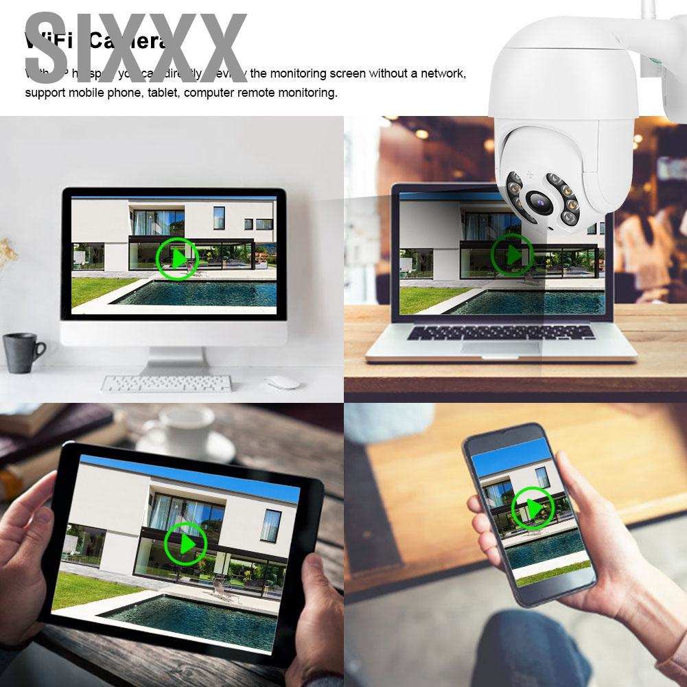 Sixxx 1.5in Mini IP Doom Camera Waterproof 1080P Wireless Wifi Night View 8 Lights 110-240V for icsee