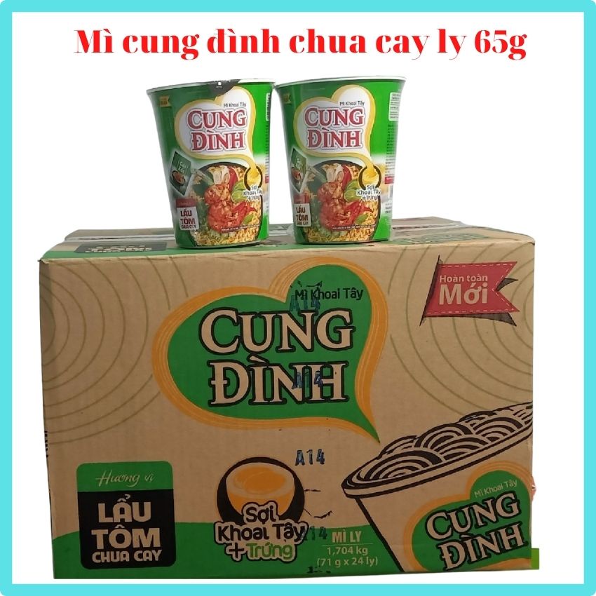 Mì  Cung Đình thùng ly chua cay 65gx 24ly, MLCC01