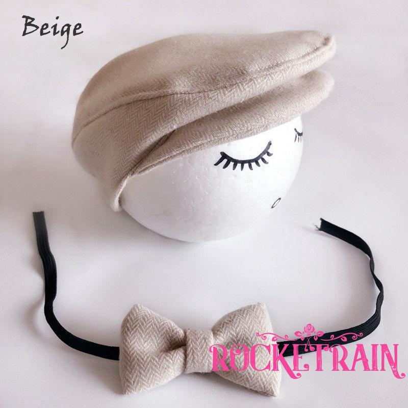 Mũ bê rê kèm nơ thắt cổ áo chụp hình cho bé