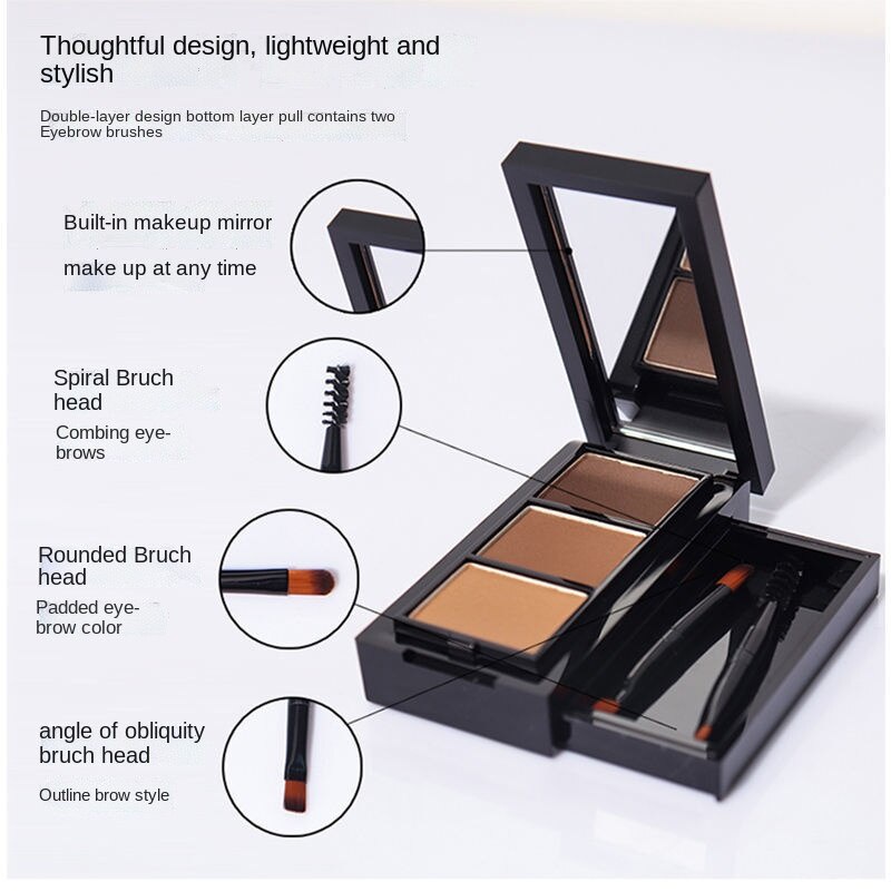 Bảng phấn trang điểm lông mày ba màu chống thấm nước và mồ hôi không phai màu dành cho nữ UNNYCLUBUNNY CLUB
 | BigBuy360 - bigbuy360.vn