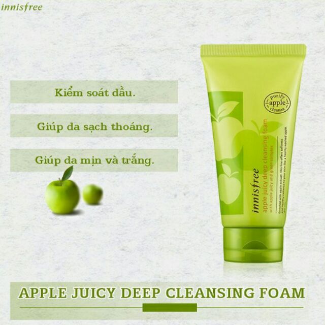 Sữa rửa mặt Innisfree Apple Juicy Deep Cleansing Foam