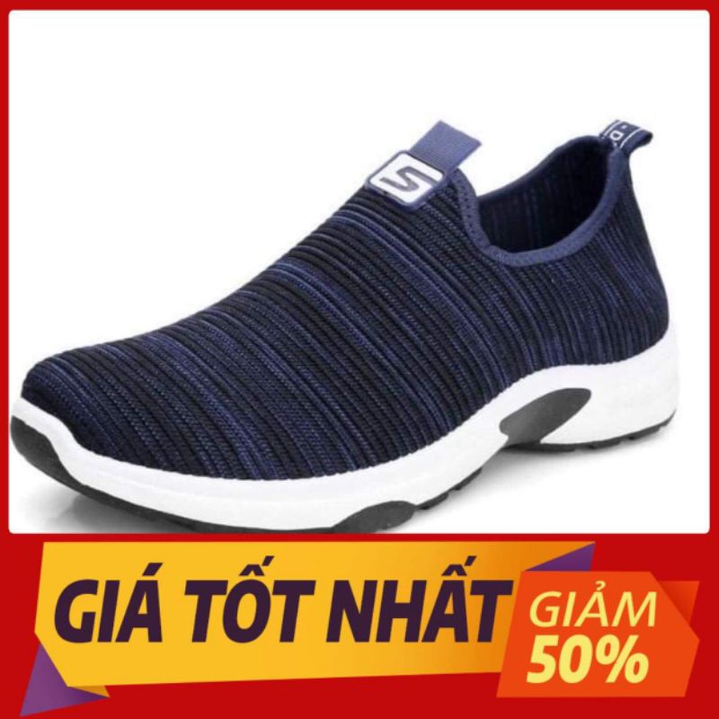 [SIÊU GIẢM GIÁ] Giày Lười Nam,Giày Mọi Nam (ĐEN - XANH) đế bệt hàng hiệu rẻ đẹp khử mùi thoáng khí đế cao su - GN364