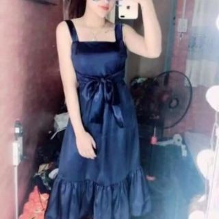 Đầm nữ đuôi cá phi lụa thắt nơ