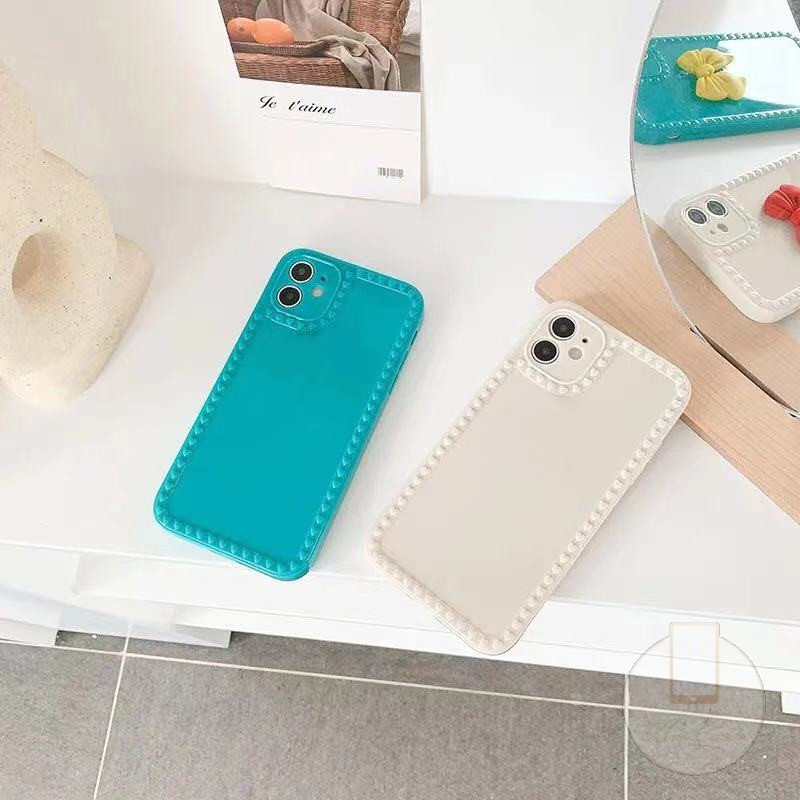 Ốp lưng dạng vuông viền trái tim bảo vệ camera cho iPhone 12 11ProMax 6 6S 7 8 Plus X XS XR XSMax SE2020 | BigBuy360 - bigbuy360.vn