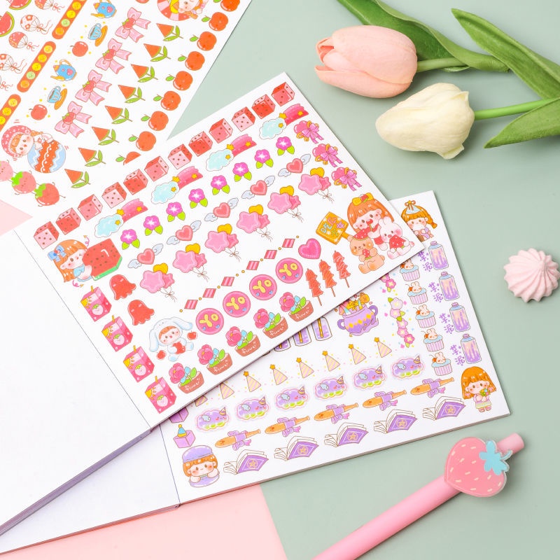 Sticker Cute Bộ 50 Miếng Dán Giấy Washi Họa Tiết Hoạt Hình Dễ Thương Trang Trí Sổ Tay Collect Book