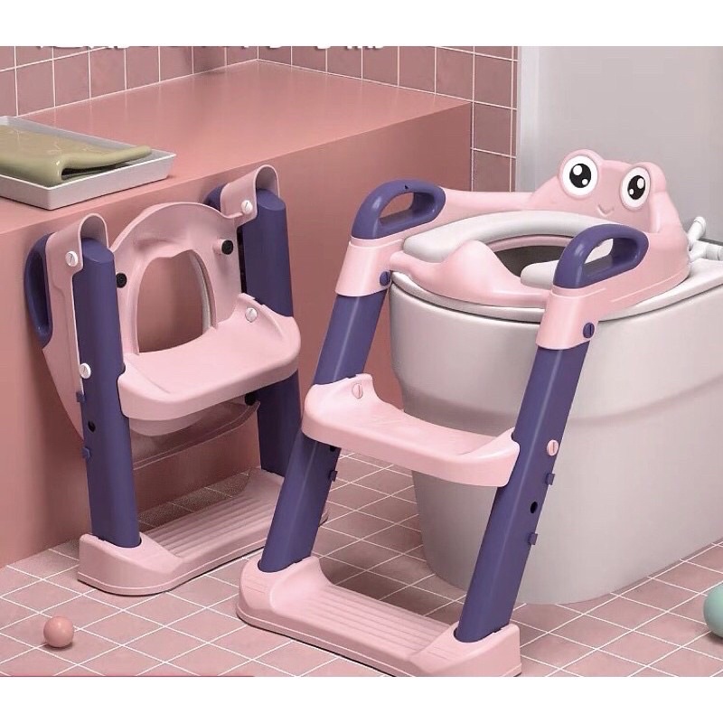 Thang Bô đi Vệ sinh cho bé- Thang nắp bồn cầu thu gọn tiện lợi cho bé từ 1-7 tuổi