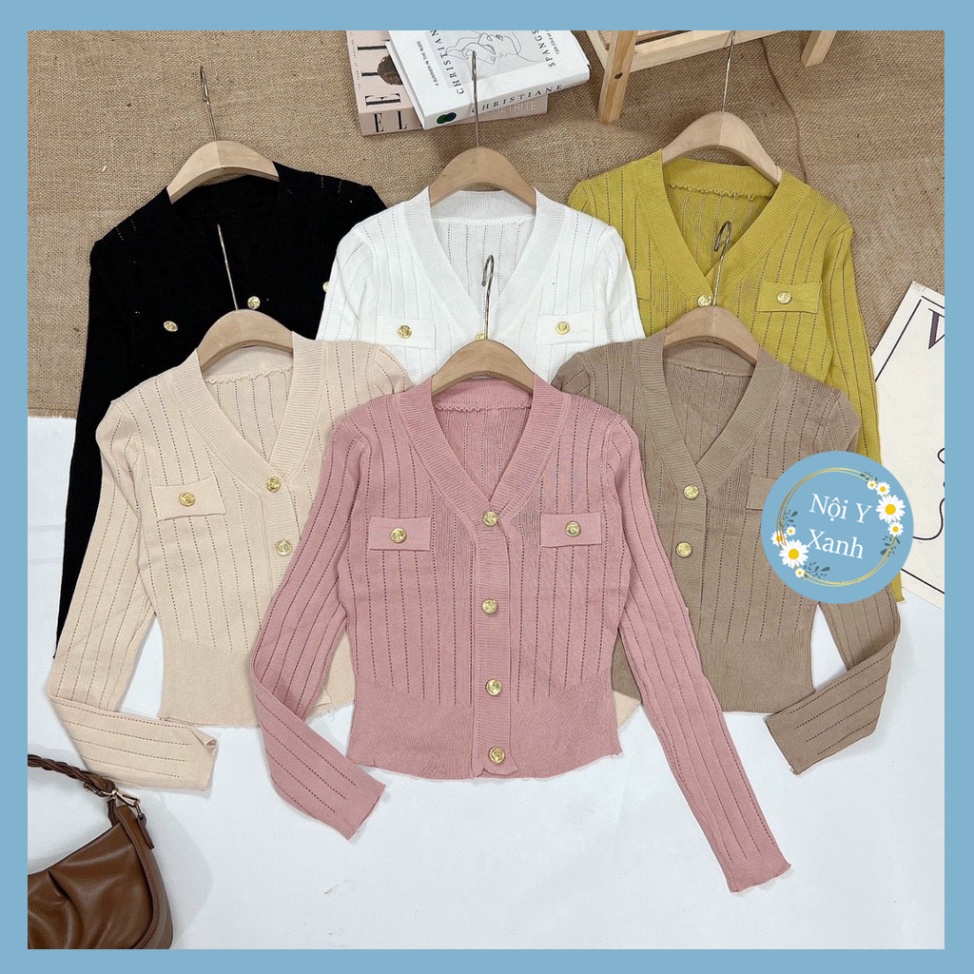 áo len tăm mongtoghi cổ V phối cúc đồng hàng QCCC chất đẹp A313 noiyxanh hot trend, phom đẹp, chất đẹp