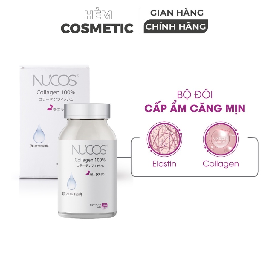Collagen đẹp da dưỡng ẩm Nucos collagen 100% 90 viên - Hẻm Cosmetic