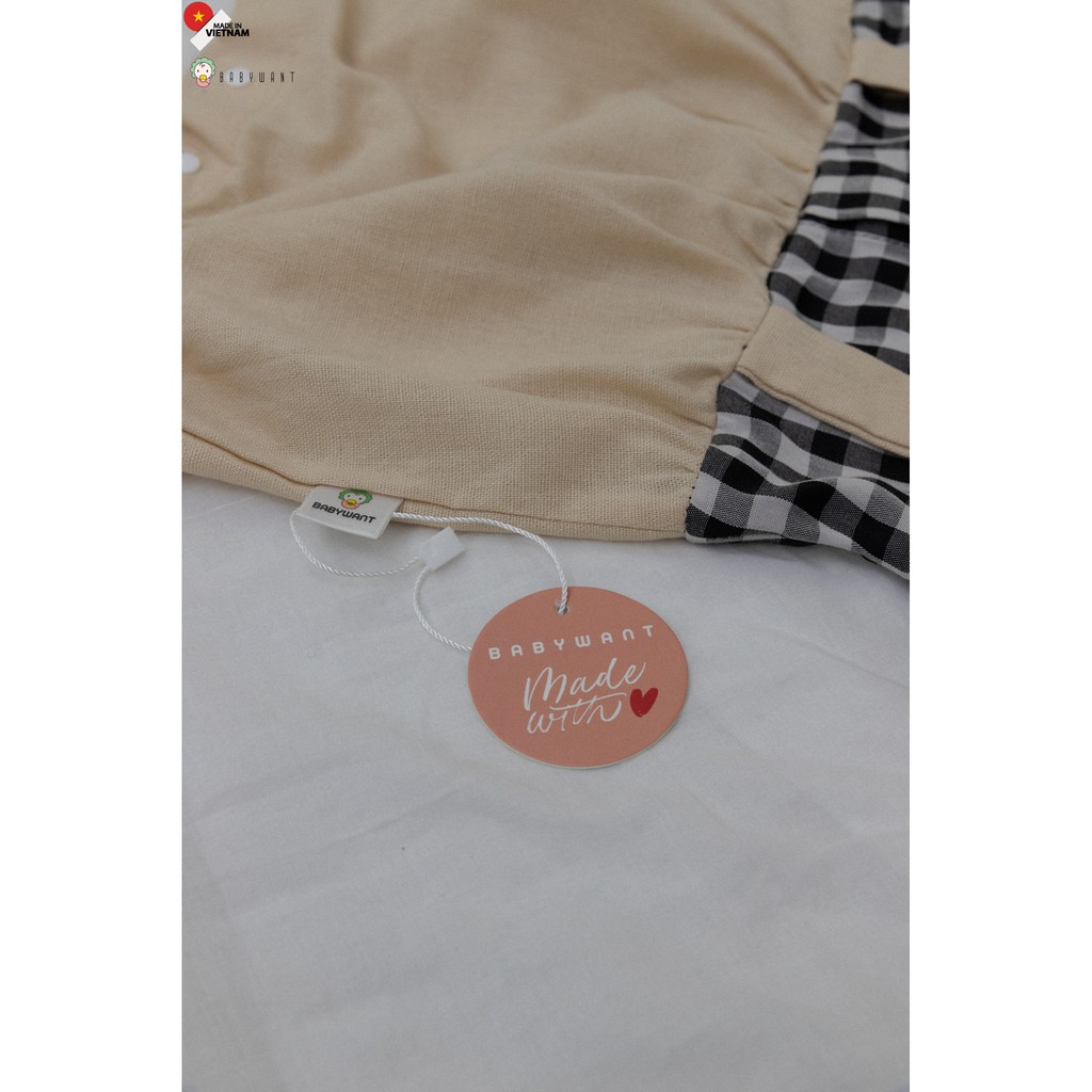 Bodysuit kẻ phối Linen cho bé từ 5 đến 13kg